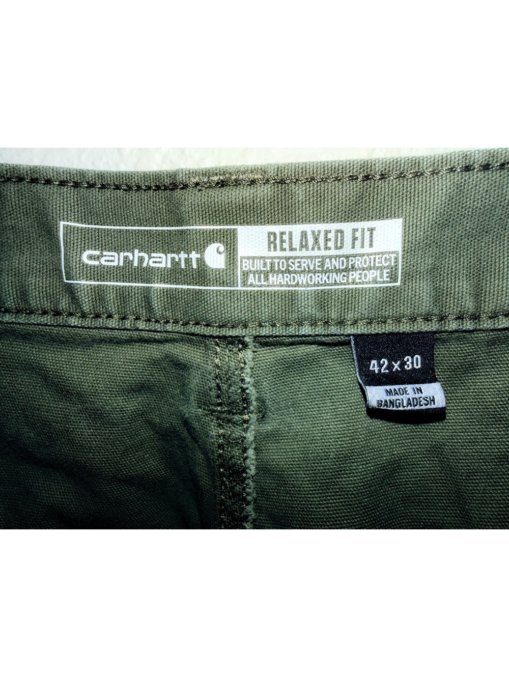 Carhartt Relaxed Fit Men's Pants Size 42x30 Dark Olive - Picture 4 of 4